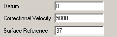 Datum/Correction Velocity/Surface Reference