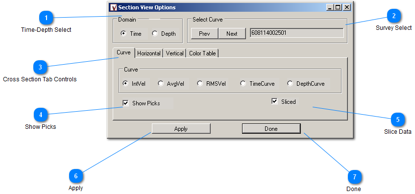 Cross Section View Options