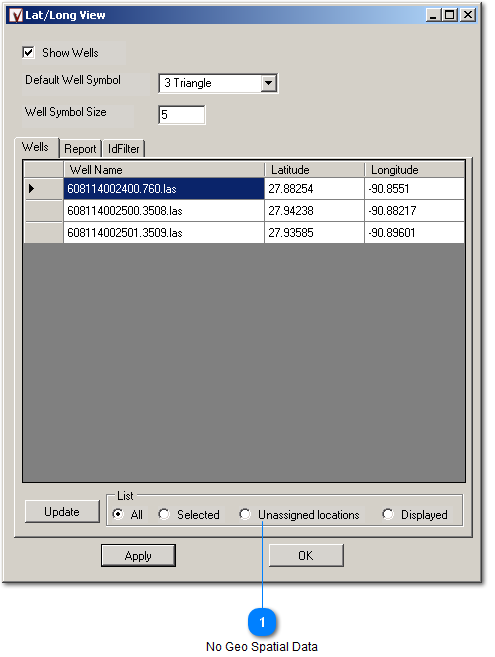 Lat/Long View window